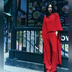 ⭐ Zara Asymmetrical Cape Blouse